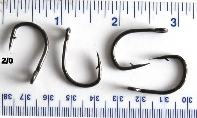 GERRY'S TACKLE GT 10827 Black Nickel Plated SS Live Bait Fish Fishing Hooks 2/0 3/0 4/0