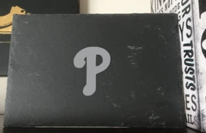 Philadelphia Phillies MLB Logo Black Slate Stone Plate Tray Cheese Board 12"x8" - Picture 1 of 5