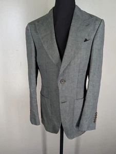 SuitSupply 100% Pure Linen light Green Blazer-No Pants-Wide Lapel-US Size 32 Reg - Picture 1 of 15