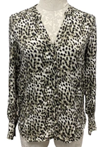 Tommy Bahama Women's Leopard Animal Print Top Tencel Button Front Size XXS - Picture 1 of 5