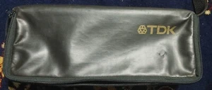 TDK Vintage 15 Cassette Tape Holder Portable Faux Leather Good Condition - Picture 1 of 5