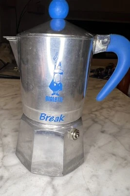 Cafeteira de espresso Bialetti R10 Break cabo azul e botão feita na Itália desde 1933 - Imagem 1 de 4