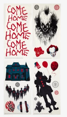 IT Chapter 2 电影 Pennywise HALLOWEEN 墙贴 18 贴花 CLOWN 红色气球 — 第 1/3 张图片