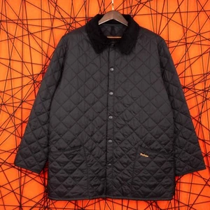 Barbour Men's Black Buttoned British Heritage Coat Quilted Liddesdale Jacket XL - Picture 1 of 18
