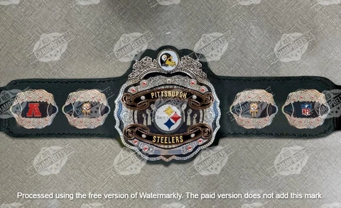Pittsburgh Steelers NFL Championship Belt Adult Size 2mm Brass Cover