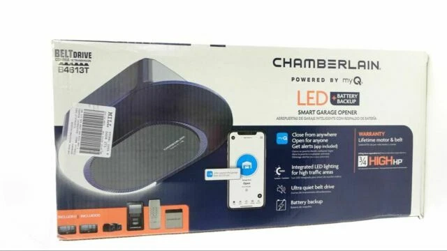 Chamberlain B4613T 1 1/4HP LED Garage Door Opener - Black