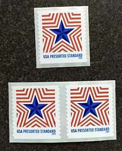 2024USA #5832 10c Radiant Star Presorted Standard - Coil Single & Pair  Mint - Picture 1 of 1