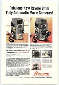 1940s REVERE 8mm ELECTRIC EYE-MATIC MOVIE CAMERA FULL PAGE PRINT AD Z5238 - Picture 1 of 2