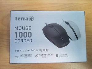 TERRA Mouse 1000 Corded Maus kabelgebunden USB black schwarz *** NEU OVP *** - Bild 1 von 3