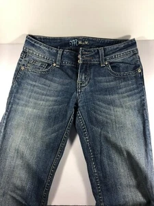Pantalones de mezclilla embellecidos para mujer Miss Me talla 26 corte bota JP4657 azul claro - Imagen 1 de 9