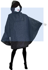 Smati One Size Polyester Water Resistant Rain Poncho With Hood 3 Colourways