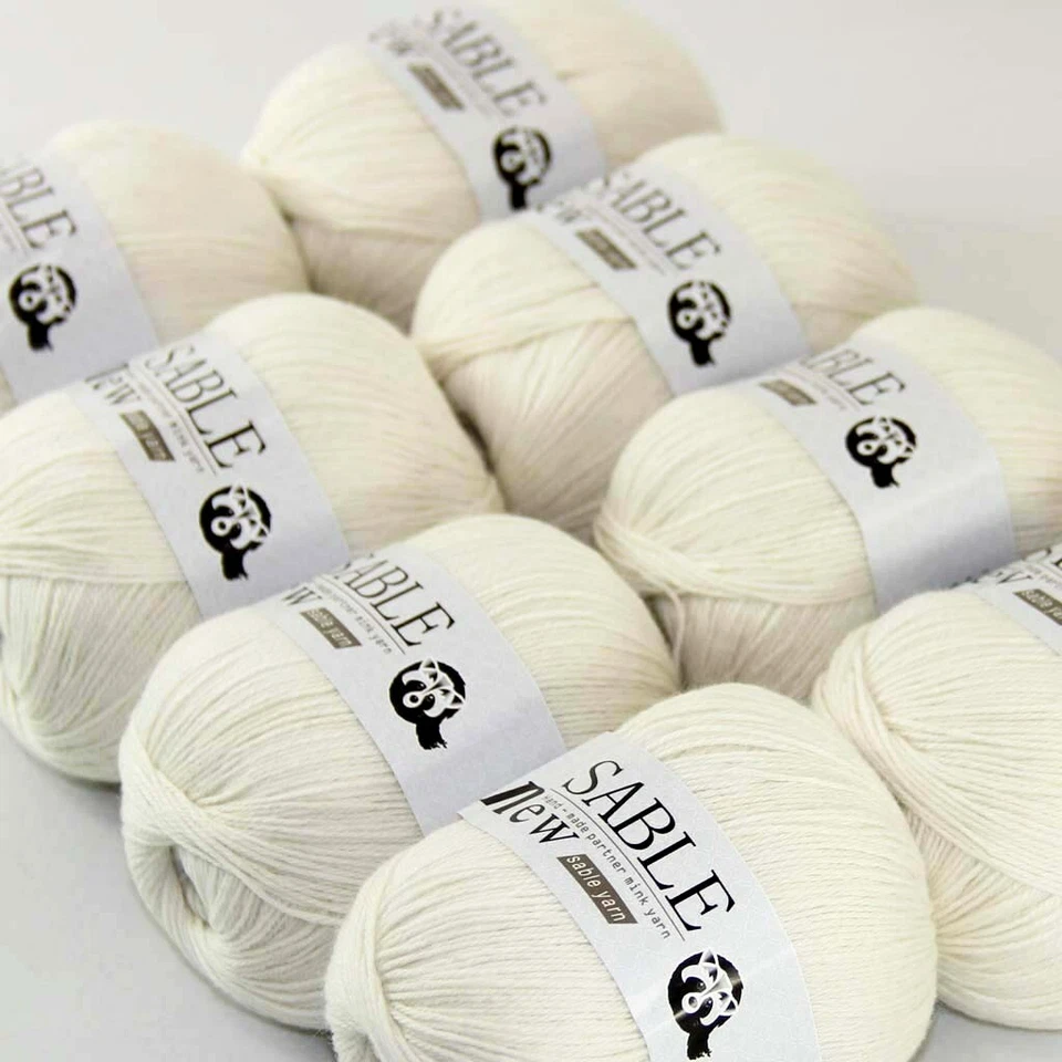 Venta 8X50gr Mantones de Cachemira Sable Puro Súper Suaves Fino Mano Lana Crochet Hilo Foto 1 de 4