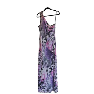 Cachet Beaded One Shoulder Double Strap Maxi Formal Dress Multi-Purple Size 14 - Picture 1 of 6