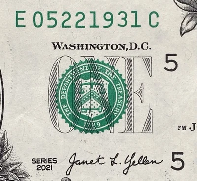 May 22, 1931  Birthday Note Fancy Serial Number $ 1 Dollar Bill - Image 1 of 4