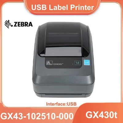 Zebra GX430T Thermal Transfer Barcode Label Printer 300 dpi USB GX43-102510-000 - Image 1 of 4