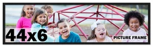 44x6 Frame Black Picture Frame Complete Modern Photo Frame UV Acrylic, Acid Free - Picture 1 of 6