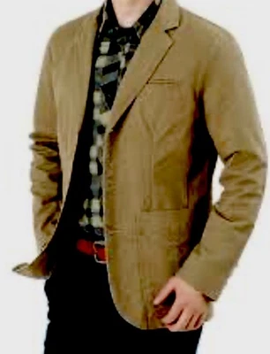 Blazer AMERICAN EAGLE Para Hombres Resistente Algodón Lona Espiga-Marrón Crudo-Talla M-USADO EN EXCELENTE ESTADO Foto 1 de 4