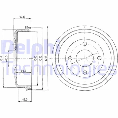 2x DELPHI Bremstrommel Trommeln Trommelbremse BF369 - Bild 1 von 2