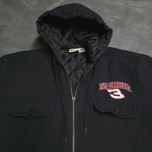 Dale Earnhardt Lrg gesteppter schwarzer Kapuzenpullover mit Reißverschluss Chase kein Etikett am Reißverschluss abgenutzt - Bild 1 von 10