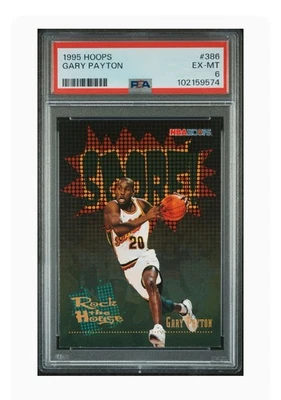PSA 6 1995 HOOPS #386 GARY PAYTON - Image 1 of 3