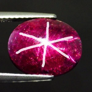 14.13 Ct Amusing Oval (13 x 11 mm) 100%Natural Mozambique Red Star Ruby Gemstone - Bild 1 von 7