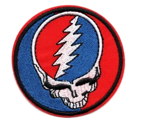 GRATEFUL DEAD "Steal Your Face" PLANCHA EN PARCHE Calavera bordada Deadhead hippie - Imagen 1 de 1
