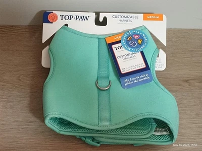 Nuevo arnés Top Paw para perro (o gato) verde medio seguro se adapta a cuello de 14,5-17" Foto 1 de 4