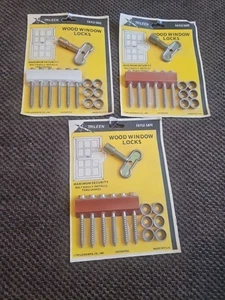 3 VINTAGE - TRILEEN FAYLE-SAFE MAXIMUM SECURITY WOOD WINDOW LOCKS : New Sealed - Picture 1 of 8