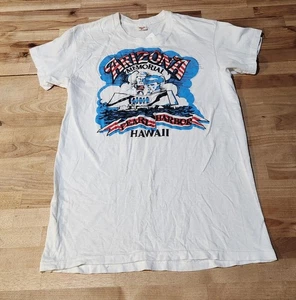 T-shirt uomo Pearl Harbor Hawaii vintage anni 90 taglia reale piccola punto singolo - Foto 1 di 4