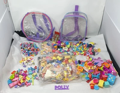 Polly Pocket Dolls Huge Lot Rubber Clothes And Accessories Bags Over 365 Pieces - Image 1 of 4