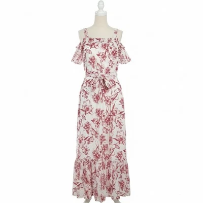 Maxi Vestido Julia Jordan Rojo Hombro Frío Festival Coqueta Cottagecore Resort Foto 1 de 4