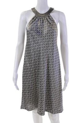 INC International Concepts Womens Silk Round Neck Sleeveless Slip Dress Gray Siz - Image 1 of 4