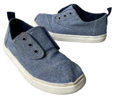 TOMS Niños Cordones Gris Corte Bajo Informal Sin Cordones Zapatillas Zapatos (Talla 11) Foto 1 de 4
