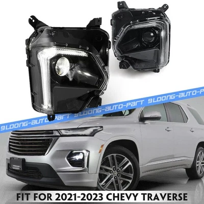 2P For 2022-2023 Chevy Traverse Projector Headlights Headlamps w/ LED DRL LH+RH - Изображение 1 из 4