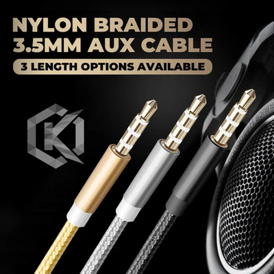 AUX Cable 3.5mm Stereo Audio Extension Male to Male Auxiliary for Car Phone Cord - Image 1 of 4