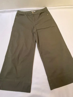 Pantacourt 40/42 coton stretch kaki LPB woman coupe jean jambes larges - Photo 1/4