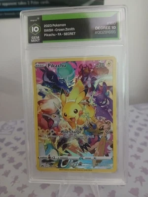 Pikachu (Secret) 160/159 Crown Zenith Holo Graded Degree Gem Mint 10 - Image 1 of 2