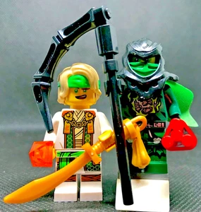 NINJAGO WORLD © MORRO MOC GREEN EVIL LLOYD + LEGO GENUINE LLOYD MASTER NINJA -2- - Picture 1 of 7
