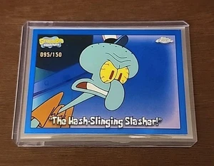 2025 Topps Chrome SpongeBob The Hash-slinging Slasher Blue Refractor #'d 095/150 - Bild 1 von 2