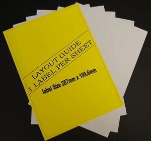 50 A4 Sheets Inkjet & Laser Address Labels 1 Per Sheet - 50 Labels In Total - Picture 1 of 1