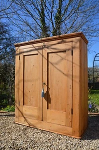A Lovely Large Antique Old Pine Victorian School / Cupboard / Cabinet / Pantry - Picture 1 of 20