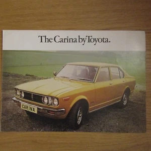 Folleto de ventas de automóviles The CARINA by TOYOTA 1588cc 1,6 berlina mercado del Reino Unido década de 1970 - Imagen 1 de 1