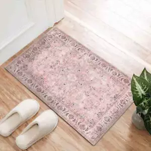 Dusty Pink Doormat Beautiful Allover Kitchen Mat High Traffic Door Mats 50x80cm - Picture 1 of 7