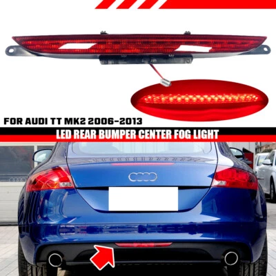 Parachoques trasero rojo reflector luz trasera para Audi TT TTS Roadster 07-13 TTRS Coupe Foto 1 de 4