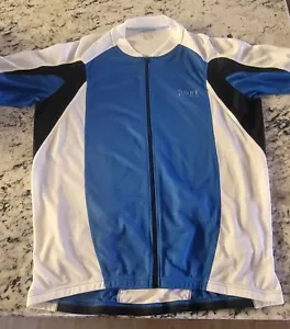 Gore Bike Wear Mens XL Full Zip Cycling Jacket Short Sleeve White Blue - Picture 1 of 6