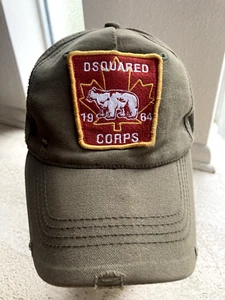 Rare Vintage 2010! DSQUARED2 CORPS Summer Camp Green Cap_Red Bear Badge Patch - Picture 1 of 5