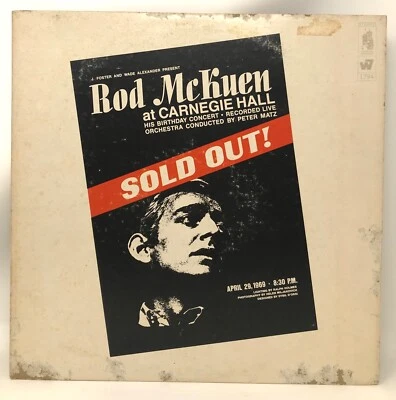 Rod McKuen At Carnegie Hall April 29, 1969 2-LP WB/7A 1794 vinyl VG++/cover Good Foto 1 de 4