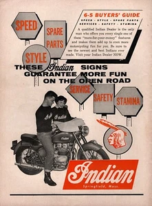 1955 Indian Trailblazer Motorcycle "Signs" Original Color Ad - Picture 1 of 1