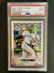 Oneil Cruz RC - 2022 Topps Chrome #128 - Prism Refractor Rookie - PSA 9 MINT - Picture 1 of 2