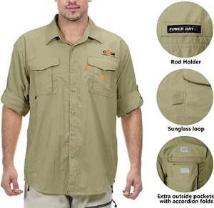 Little Donkey Andy Men's UPF 50+ UV Long Sleeve Fishing Shirt Size L - Picture 1 of 2